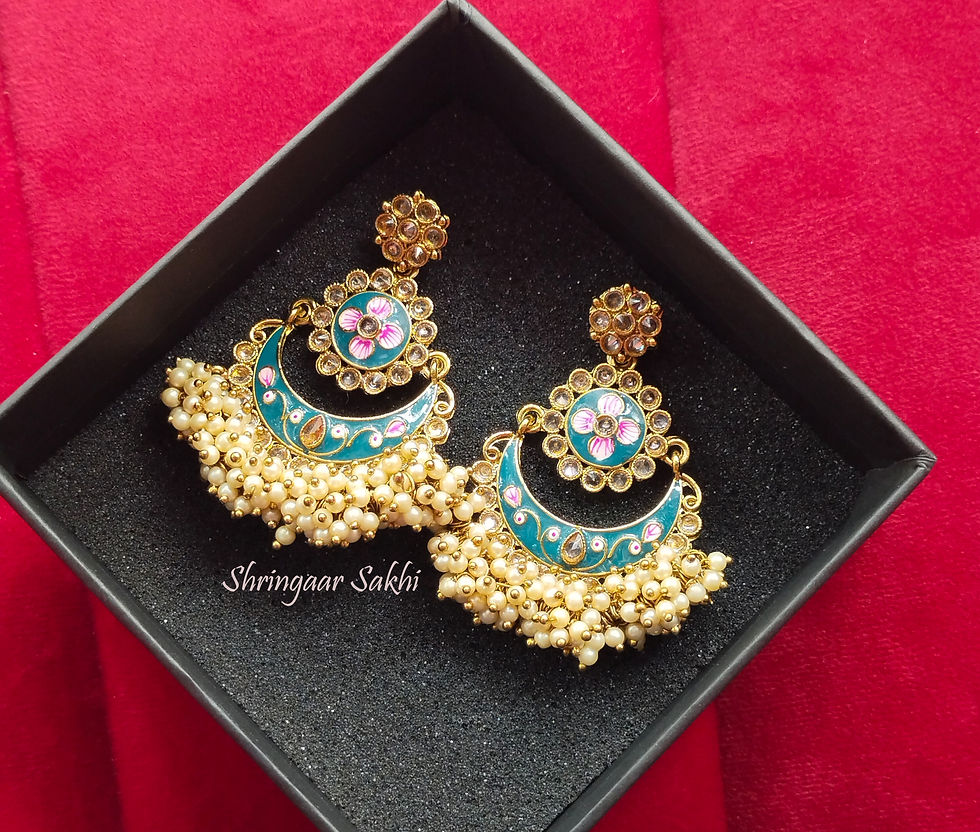 Dark green Vismita Chandbali Earring