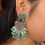 Thumbnail: Sea green+white Vidhi German silver Earring