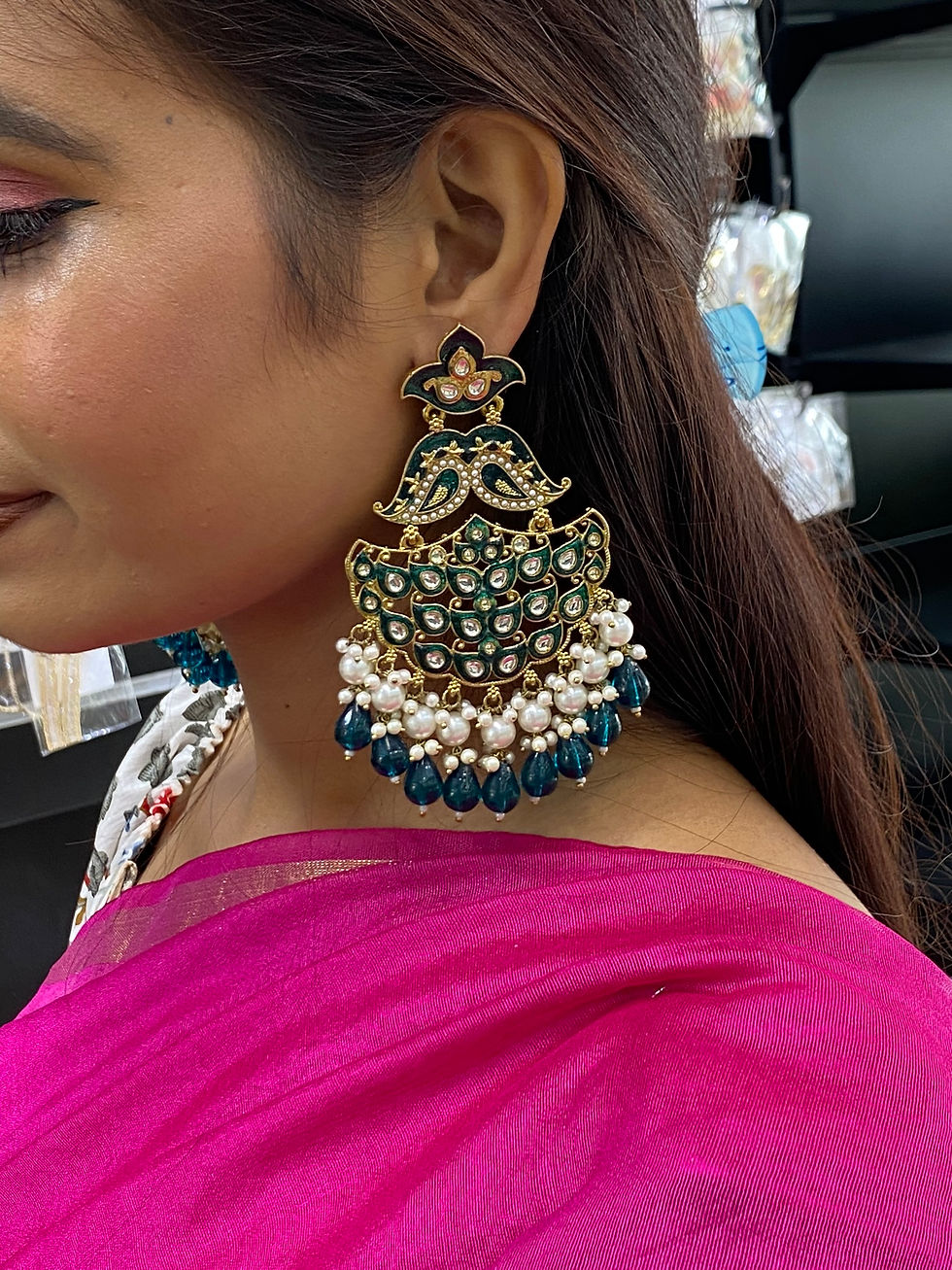 Peacock Green Amri Earrings