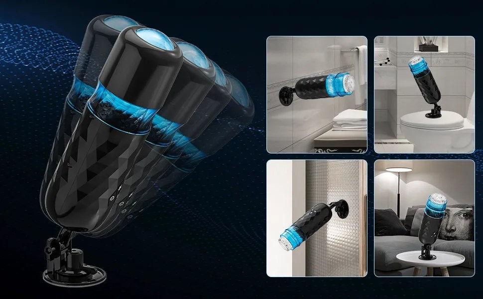Thumbnail: Telescopic Rotation Male Masturbator WITH SUCTION CUP