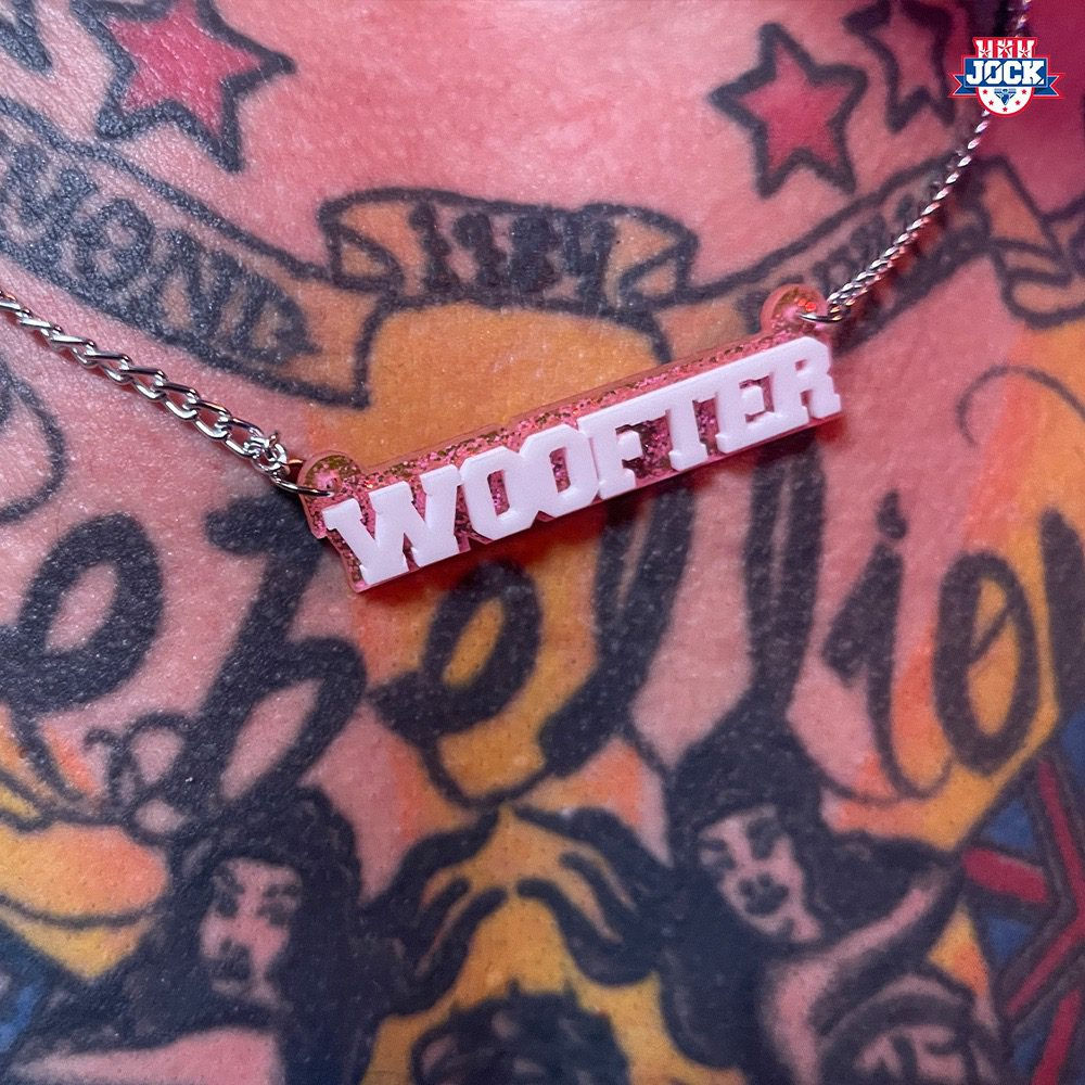 NEW design - WOOFTER stainless Steel & Acrylic JOCK tribe chain and pendant