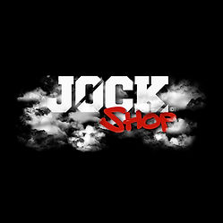 jock shop logo set in the clouds