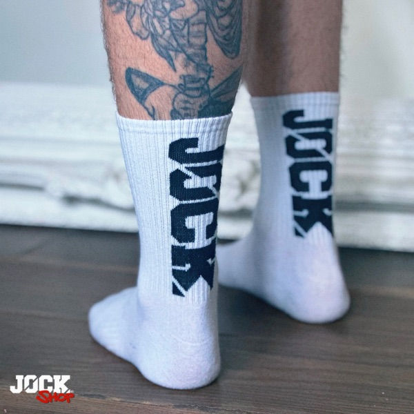 Thumbnail: Jock Sock -  Crew Socks,  White With Logo At Back