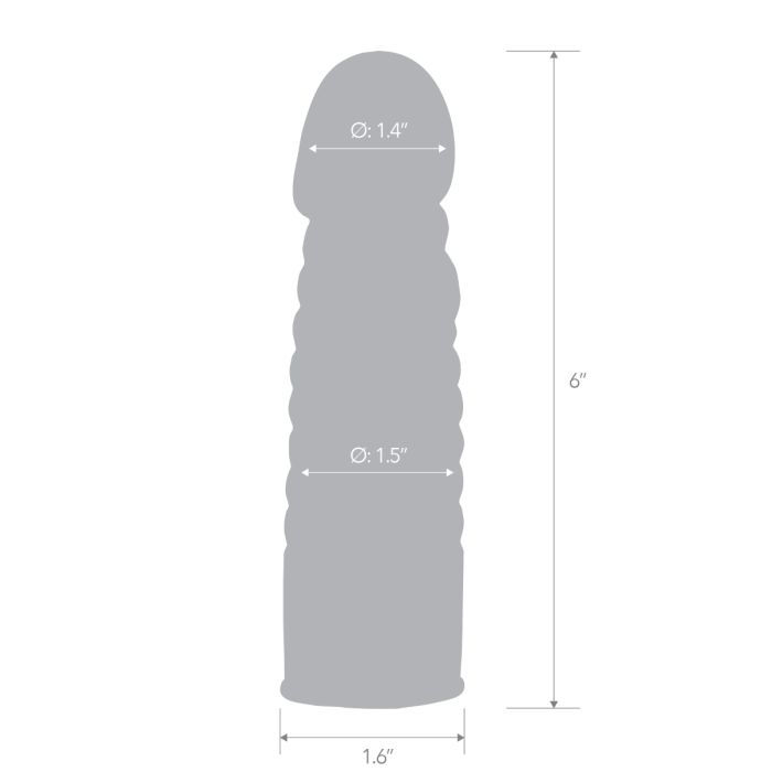 Thumbnail: Blue Line 6inch Ribbed Realistic Penis Enhancing Sleeve Extension