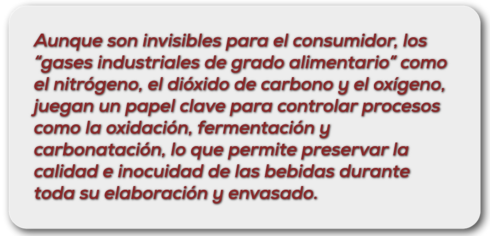 Bajada gases industriales alimentarios