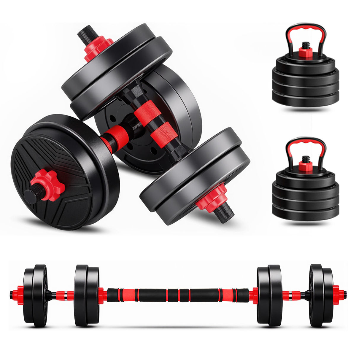 KIT COMPLETO de halteres ajustáveis de 20 kg p/ fitness