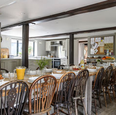 Traditional open plan dining room in dog friendly holiday cottage