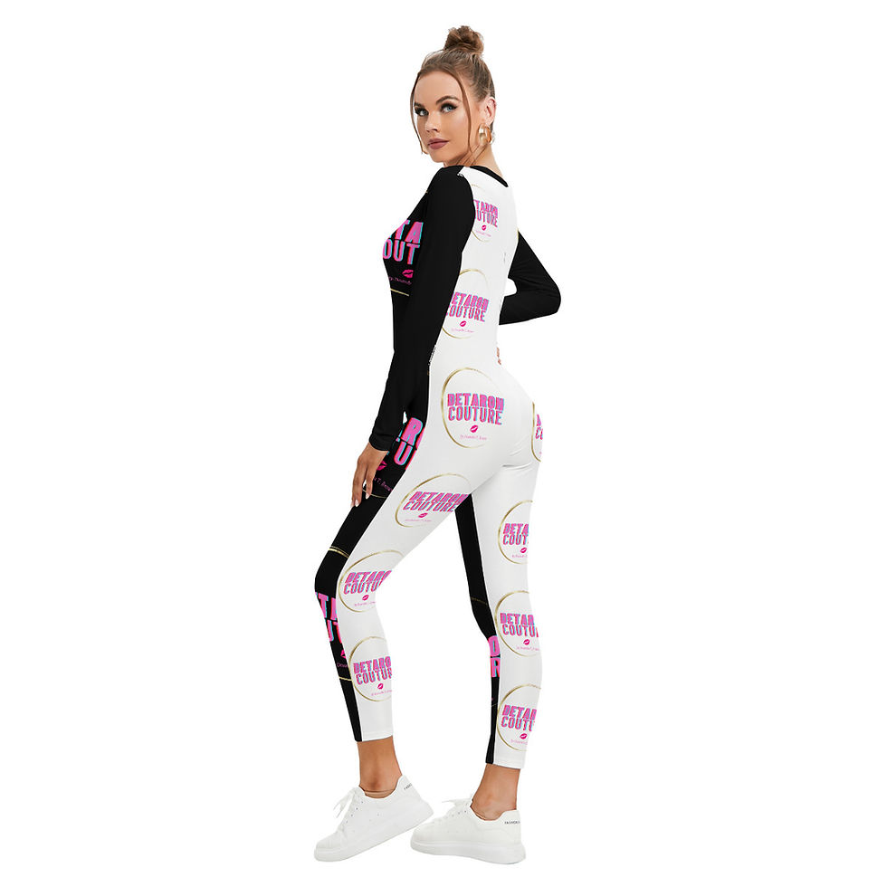 Thumbnail: All-Over Print Women's Plunging Neck Jumpsuit
