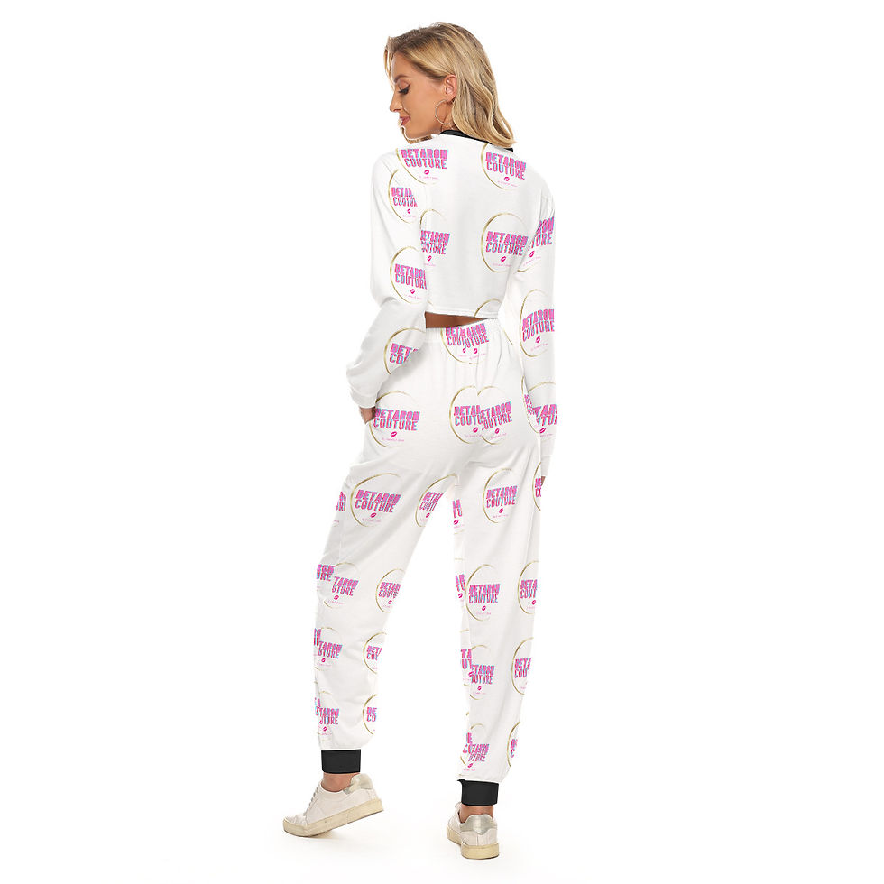 Thumbnail: All-Over Print Women's Crop Sweatshirt Suit