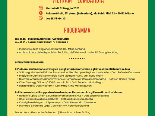 Business & Investment Forum Vietnam - Lombardia