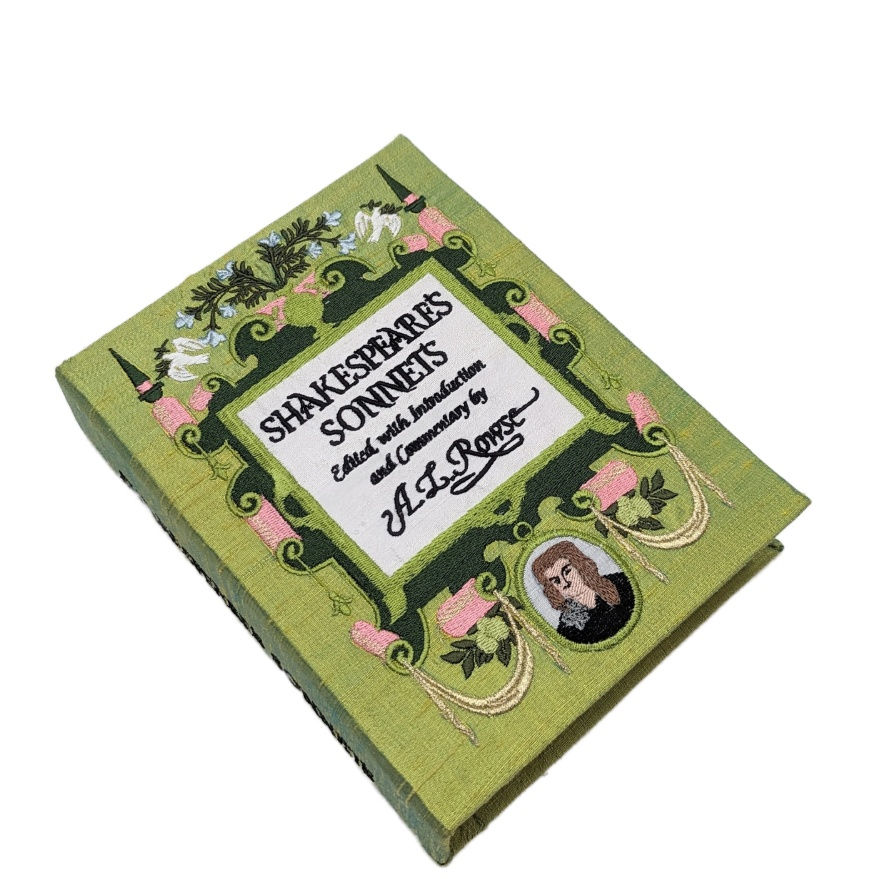 Custom Personalized Embroidered Book Clutch Purse Shakespeare's Sonnets