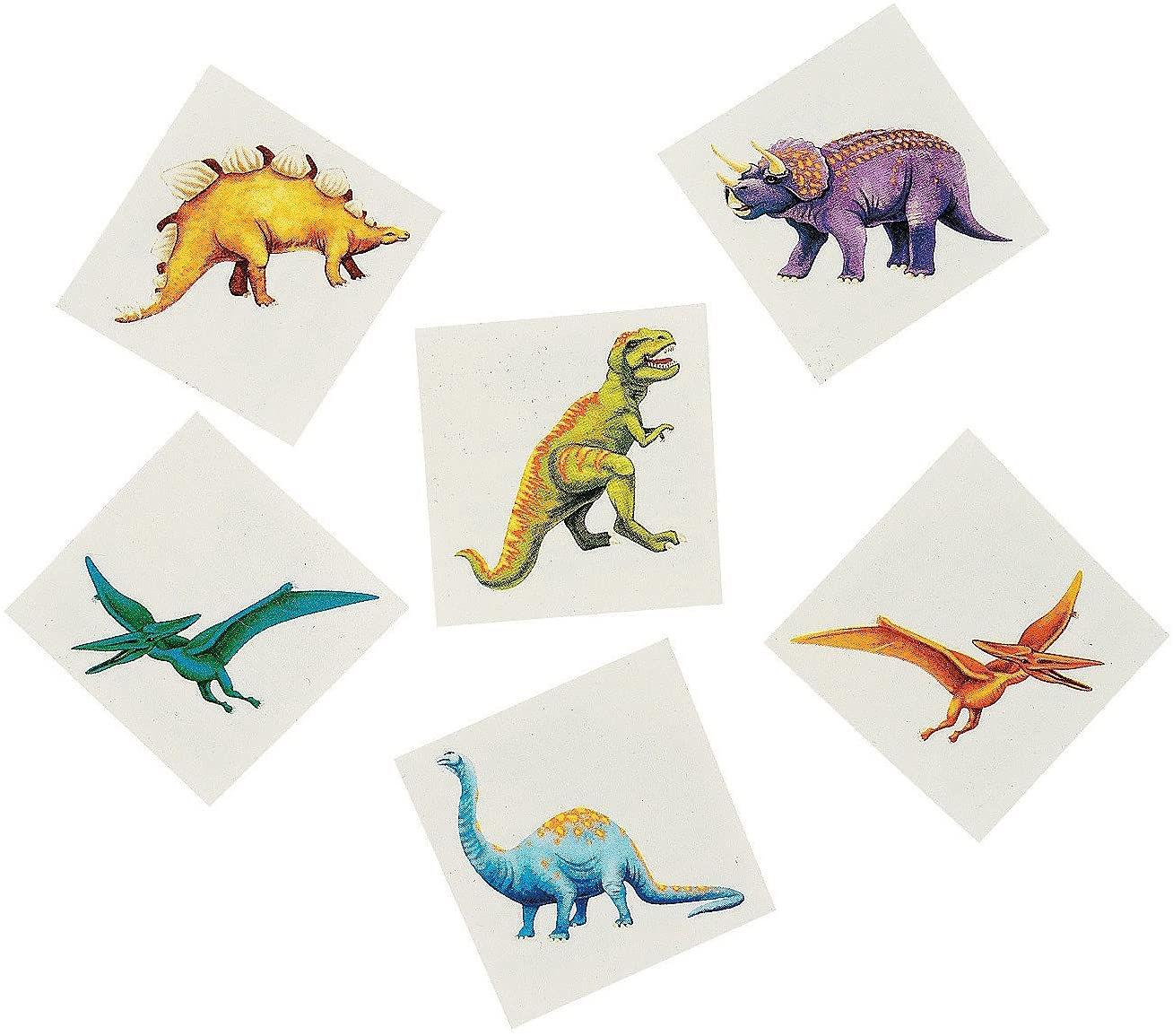 Dinosaur Tattoos - Assortment of 6 dinos