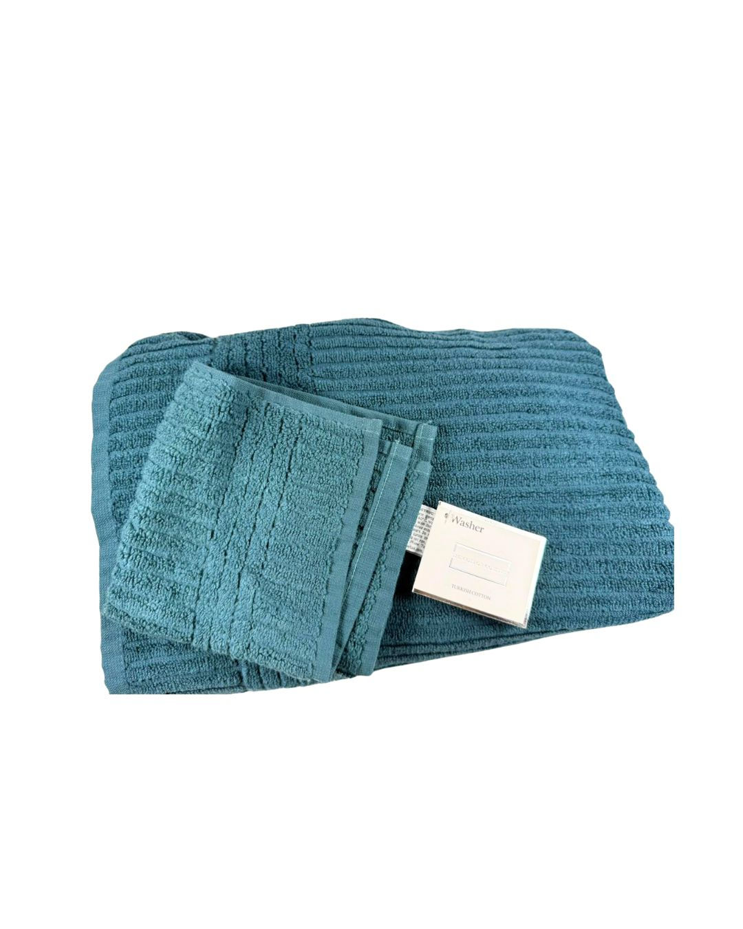 The Cotton Co Patara Bath Towel & Washer set - Teal