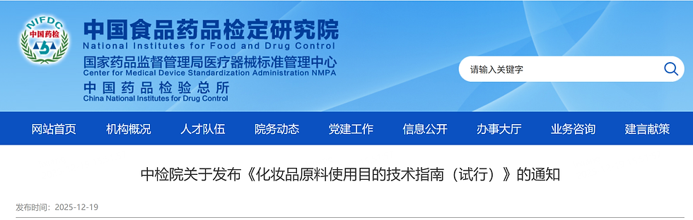 Technical Guidelines for the Purpose of Cosmetic Ingredients (Trial)