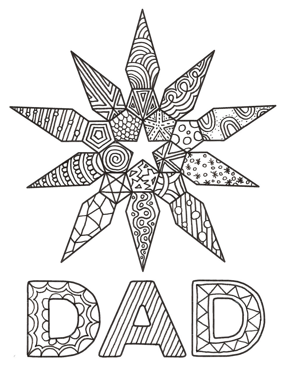 Doodle_Dad tie star with doodles