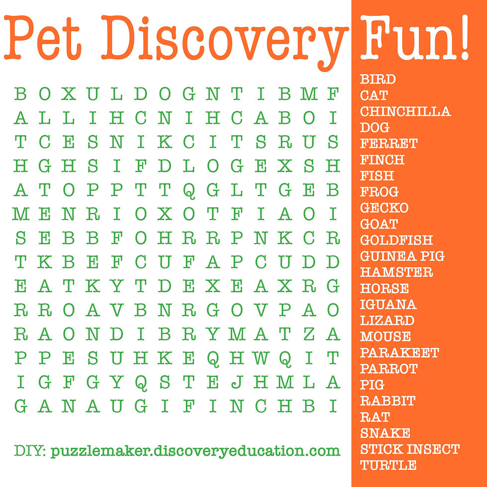Word search_pets