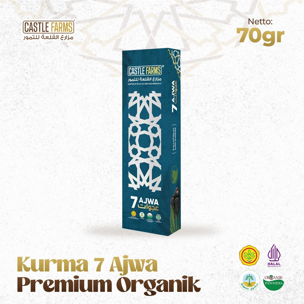 Castle Farms - Kurma Ajwa Premium Organik 7 Butir