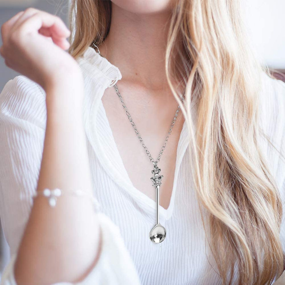 Thumbnail: Glass Container Tube Necklace (Silver)