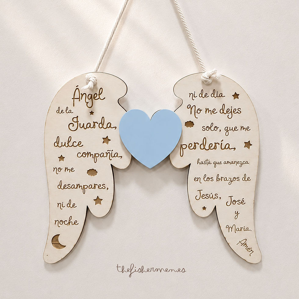 Miniatura: Placa de madera · Ángel de la Guarda