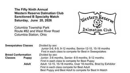 The Fifty Ninth Annual WRDC Specialty Match June 20th