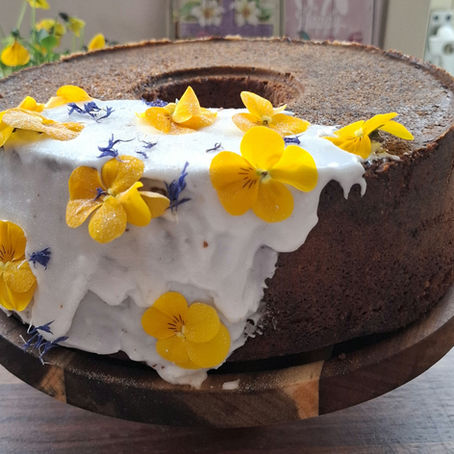 🍋 Lemon Poppy Seed Cake with Walnut Base & Lemon Syrup