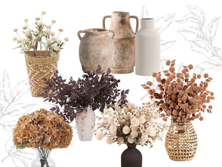 Neutral fall florals and foliage to decorate your home for fall