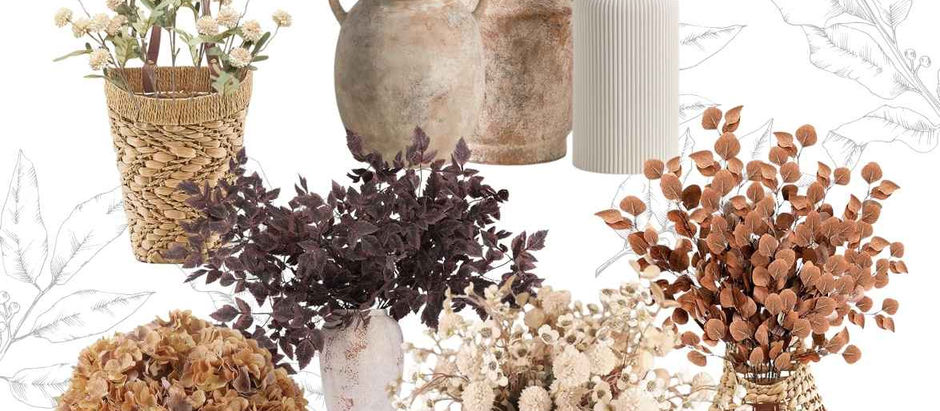 Neutral fall florals and foliage to decorate your home for fall