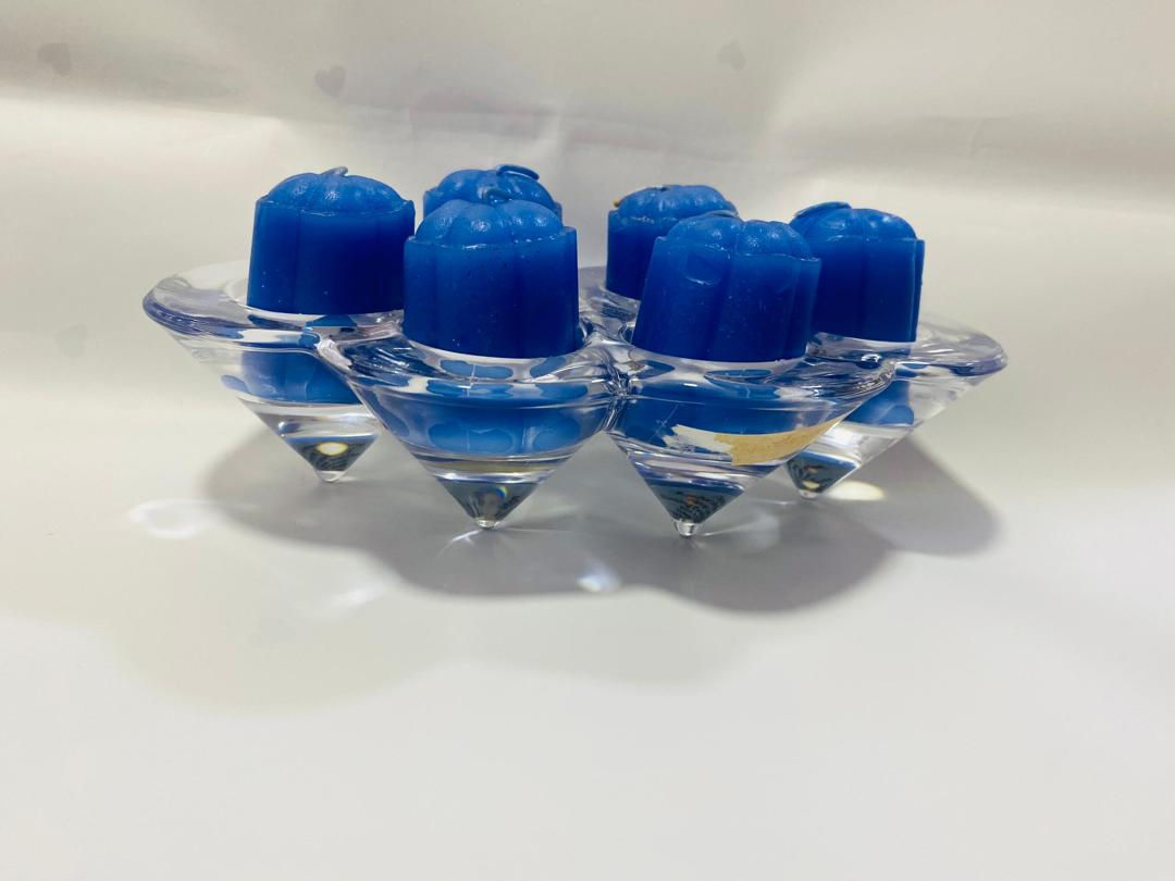 Glass Candle holder with Candles