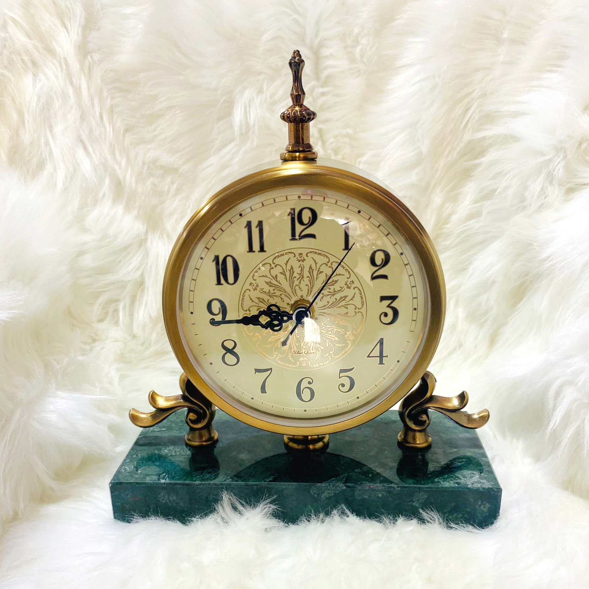 Marble base clock