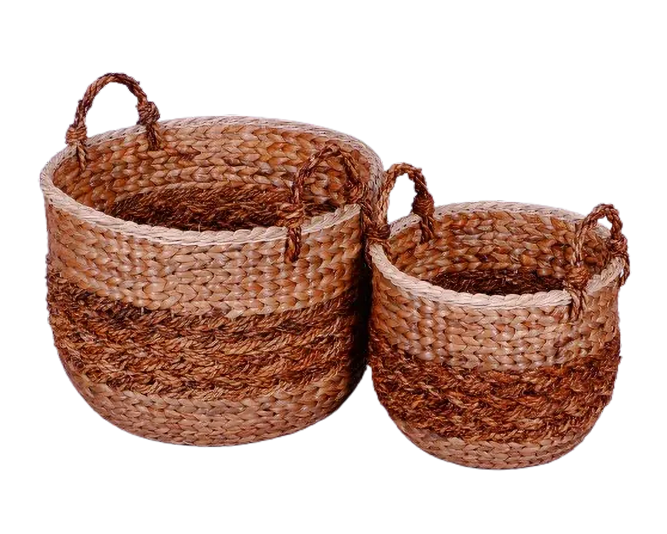 Eco-friendly Basket - Water Hyacinth Mix Rattan - Set of 2