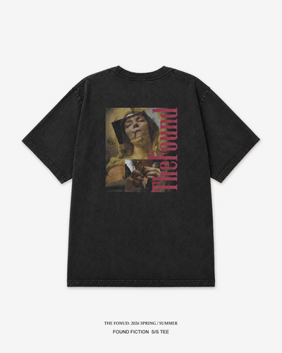 FOUND FICTION S/S TEE -VINTAGE BLACK- | Studio Twelve