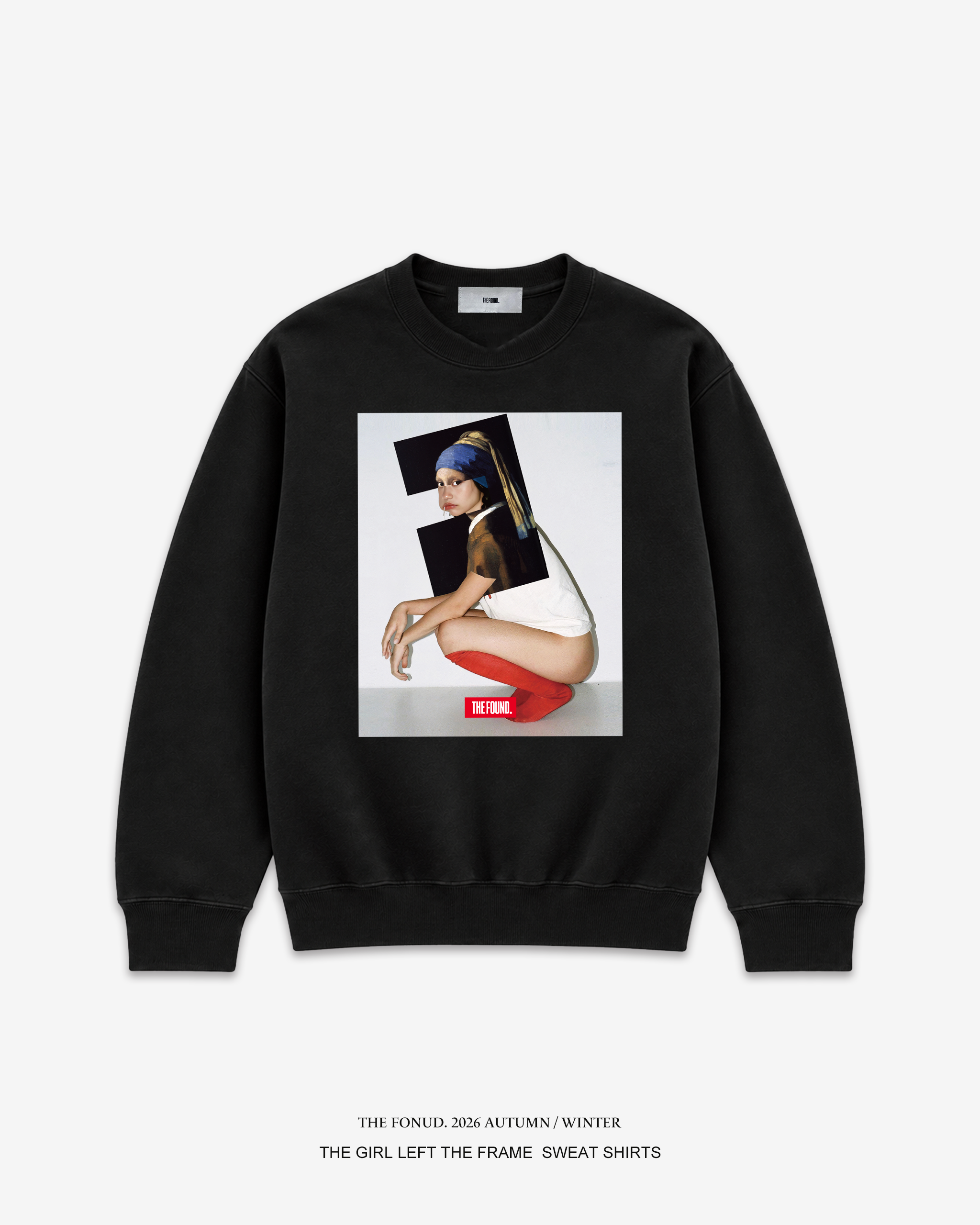 THE GIRL LEFT THE FRAME SWEAT SHIRTS - BLACK -