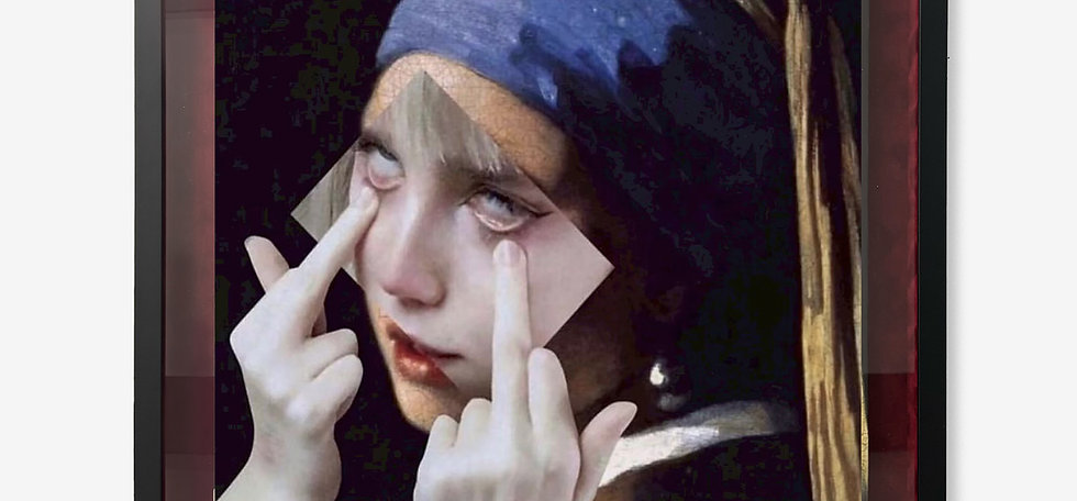 THE GIRL WITH THE WHITE EYES【F20 CANVAS】額装作品