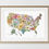 Thumbnail: USA Floral Wall Decor Poster featuring 50 State Flowers