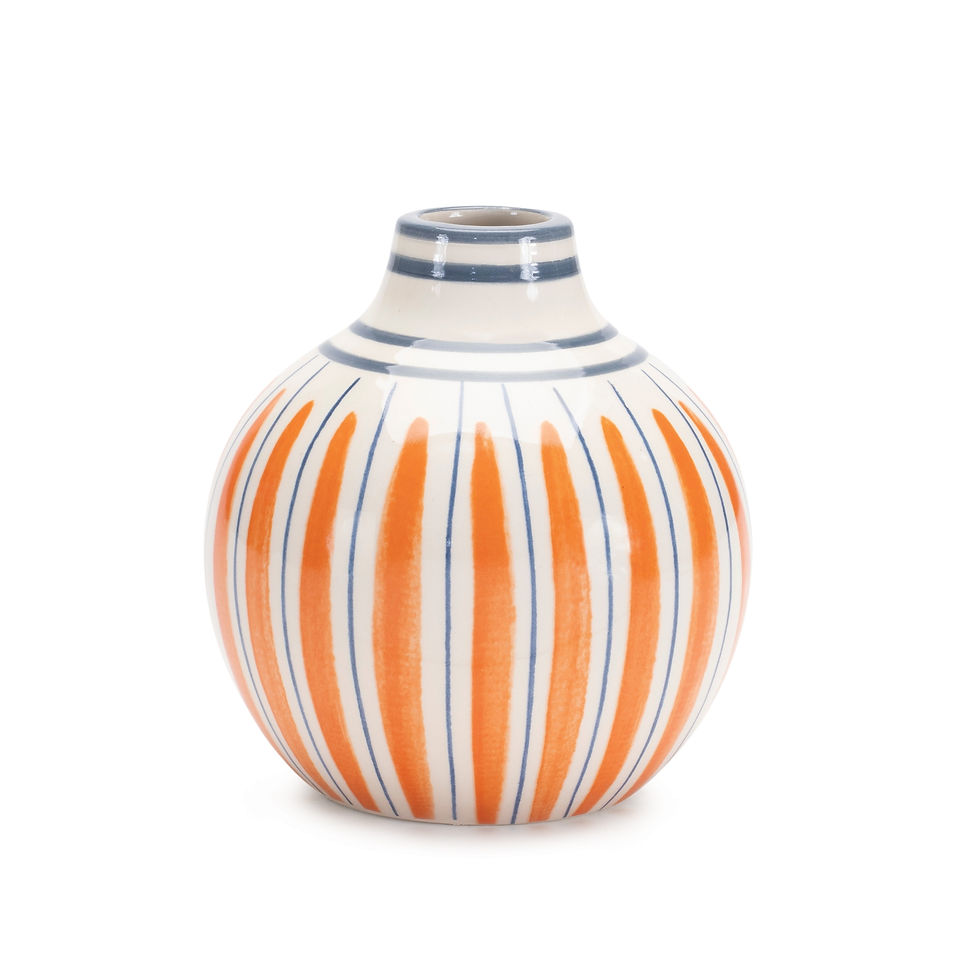 Thumbnail: Multi-Striped Stone Vase - Set of 2