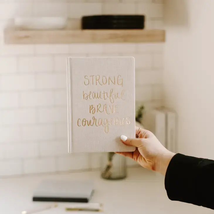 Thumbnail: Strong Beautiful Brave Courageous Fabric Journal