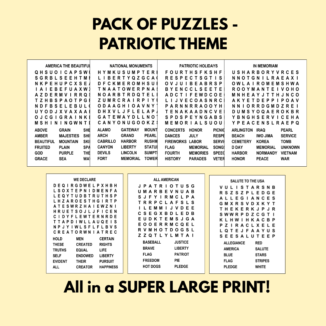 Patriotic Themed Puzzle Pack