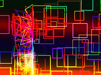  Digitally generated abstract image by Ian Clegg Walsh with layered textures and spontaneous, algorithmic patterns