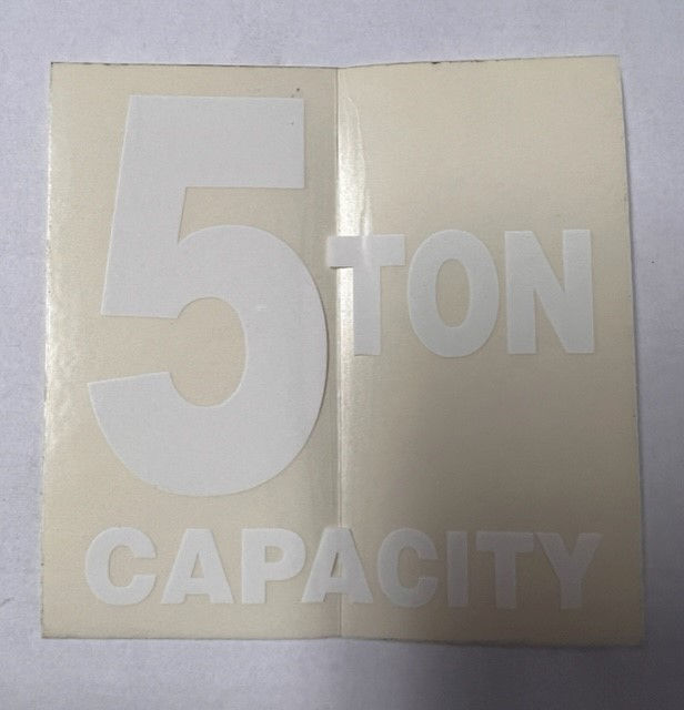 SHAW-BOX-LABEL CAPACITY 5 TON WHITE #32753805 (D-7)