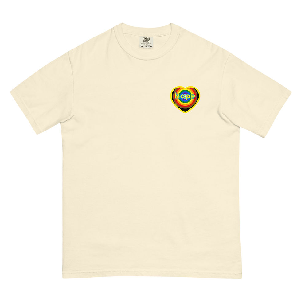 Thumbnail: Rainbow Hope Heavyweight Tee - front and back