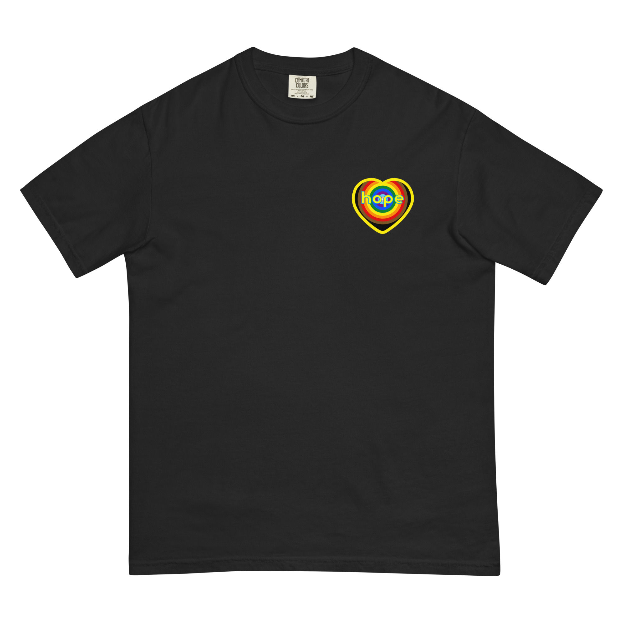 Rainbow Hope Heavyweight Tee - front and back