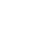 A white graphic of a stick figure pointing to whiteboard. There is a row of students in front of the teacher,