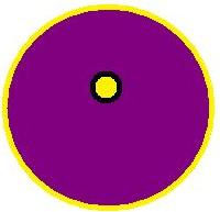 Emotie Kleur Paars met gele rand