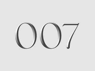 Titling of numbers zero, zero, seven.
