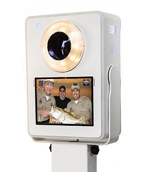 Close up view of the selfie pod photo booth from propel