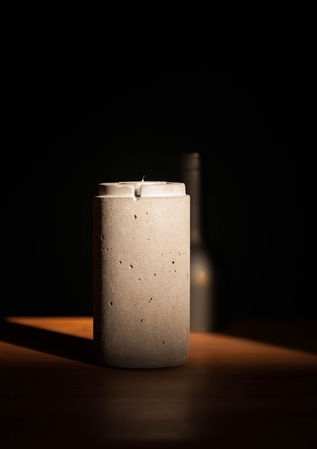 TwineLight - Concrete wine bottle tealight candle holder by Unfound Creations