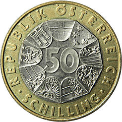 Ära des Bimetalls: Die österreichischen 50-Schilling-Umlaufgedenkmünzen (1996–1999)