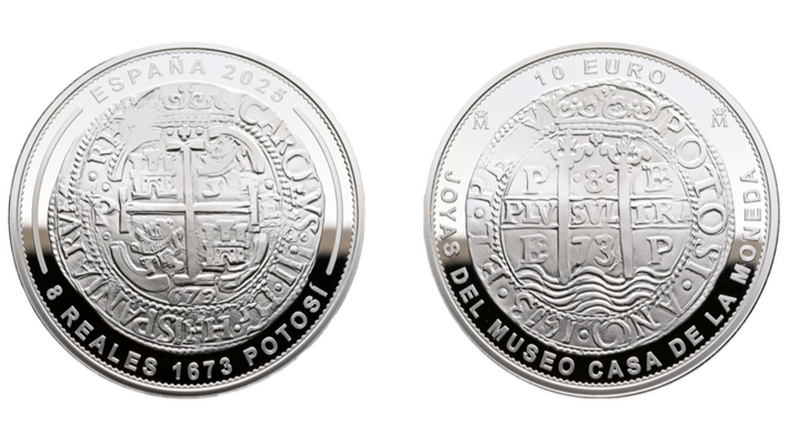 Spanien: 8 Reales-, 1-, 2 u. 8 Escudos-Münzen aus der „Serie: Museumsschätze“