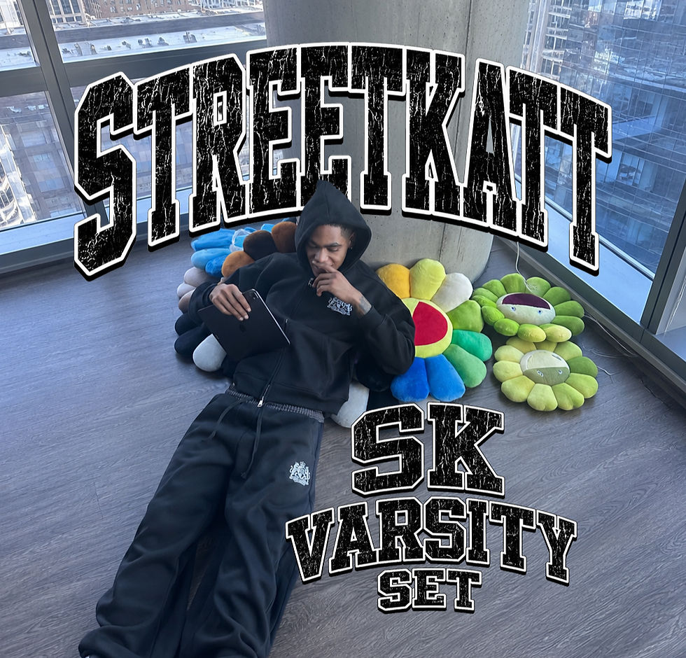 Thumbnail: SK Varsity jacket and baggy sweats set/Black