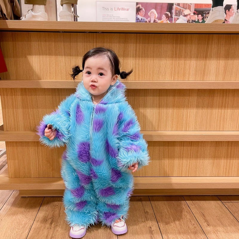 Miniatura: Cute Animal Baby Jumpsuit With Hooded Zipper